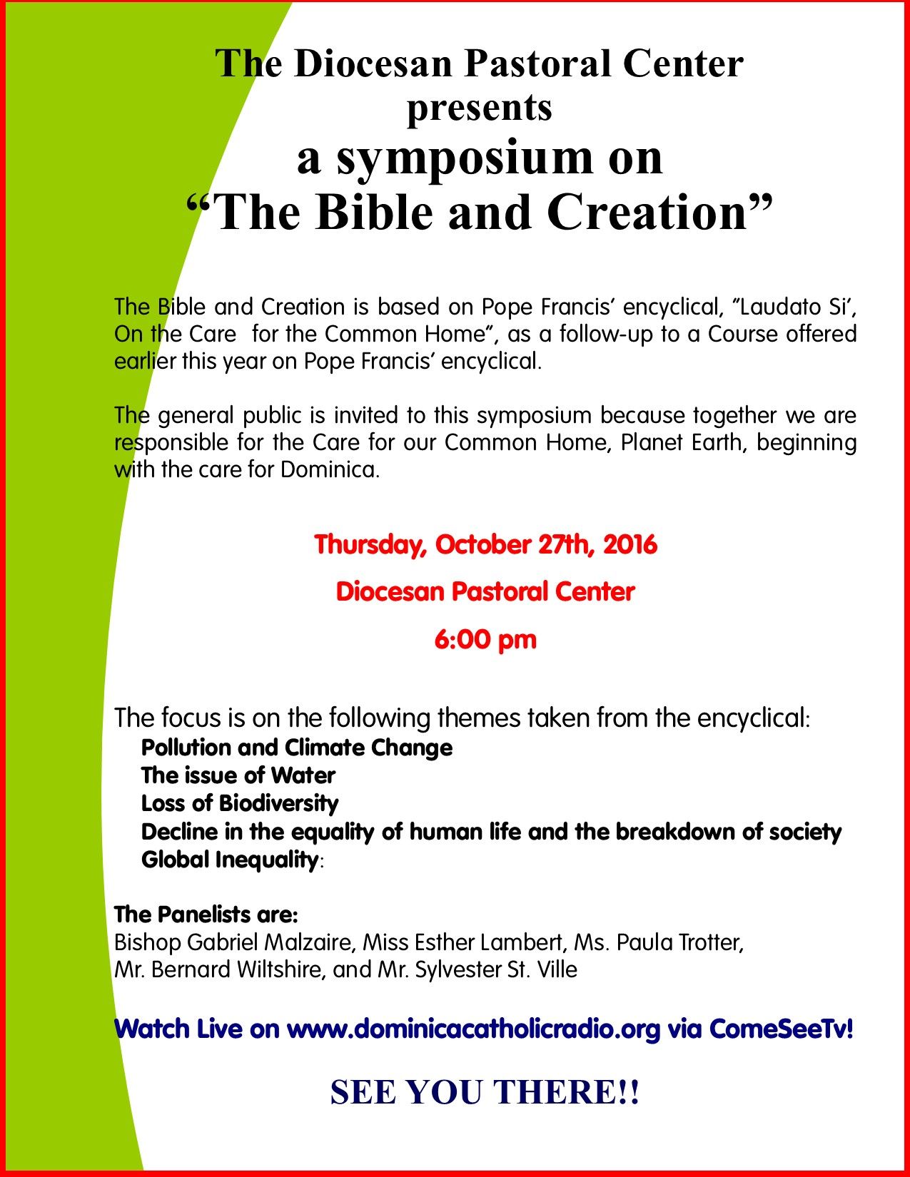 Symposium on The Bible and Creation