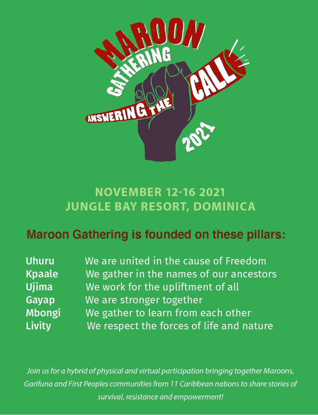 Maroon Gathering 2021 - Jungle Bay, Dominica