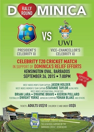 '''''Celebrity Cricket Match in support of Dominica'''''
